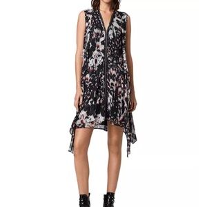 All Saints Jayda Wing Zip Front Mini Dress